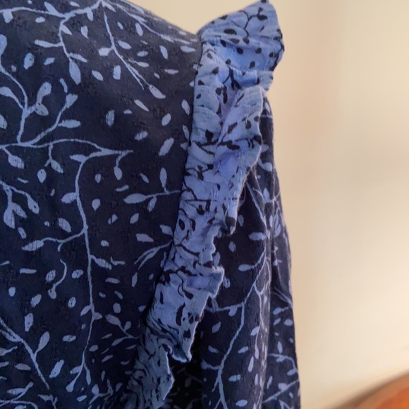 Universal Thread Navy long sleeve Ruffle Dress Mid - Picture 6 of 12